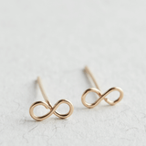 14K Gold Infinity Stud Earrings - Jewellery Hut