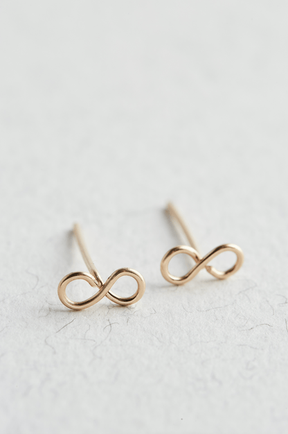 14K Gold Infinity Stud Earrings - Jewellery Hut