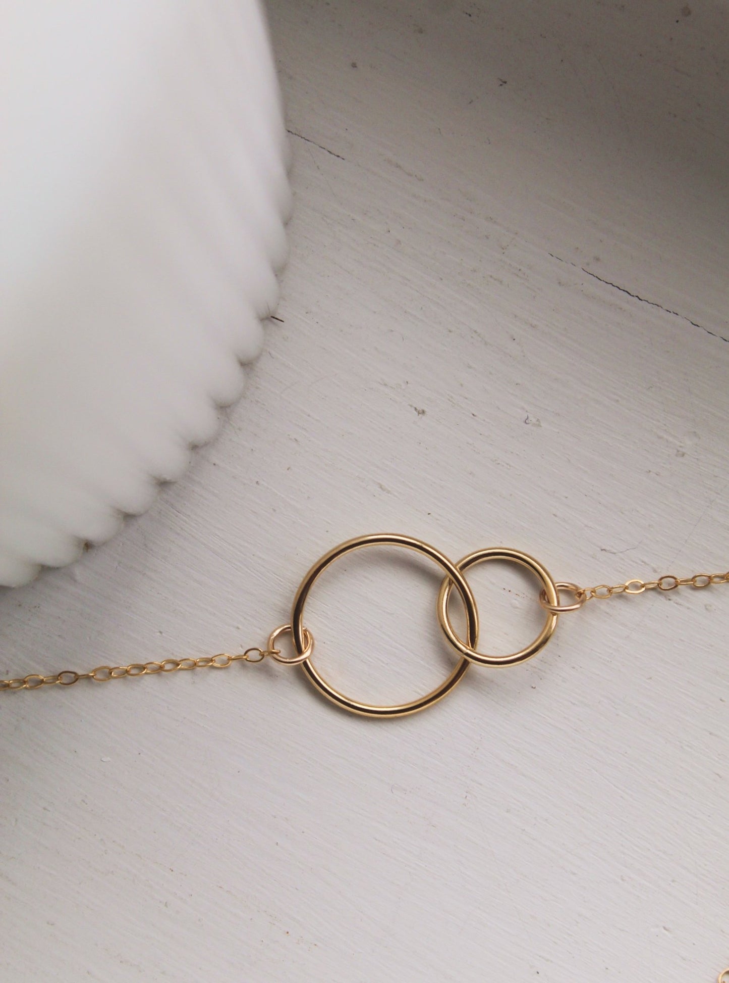 14K Gold Interlocking Rings Necklace - Jewellery Hut
