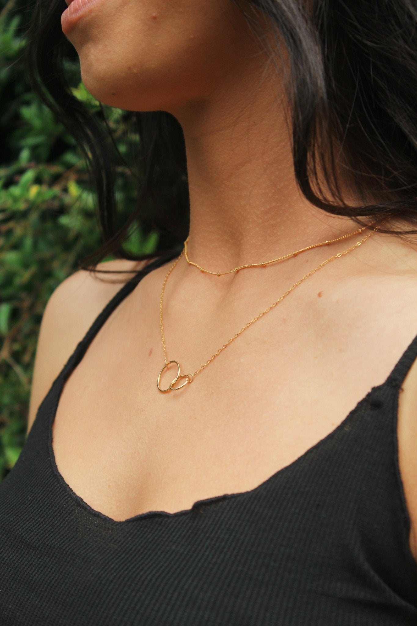14K Gold Interlocking Rings Necklace - Jewellery Hut