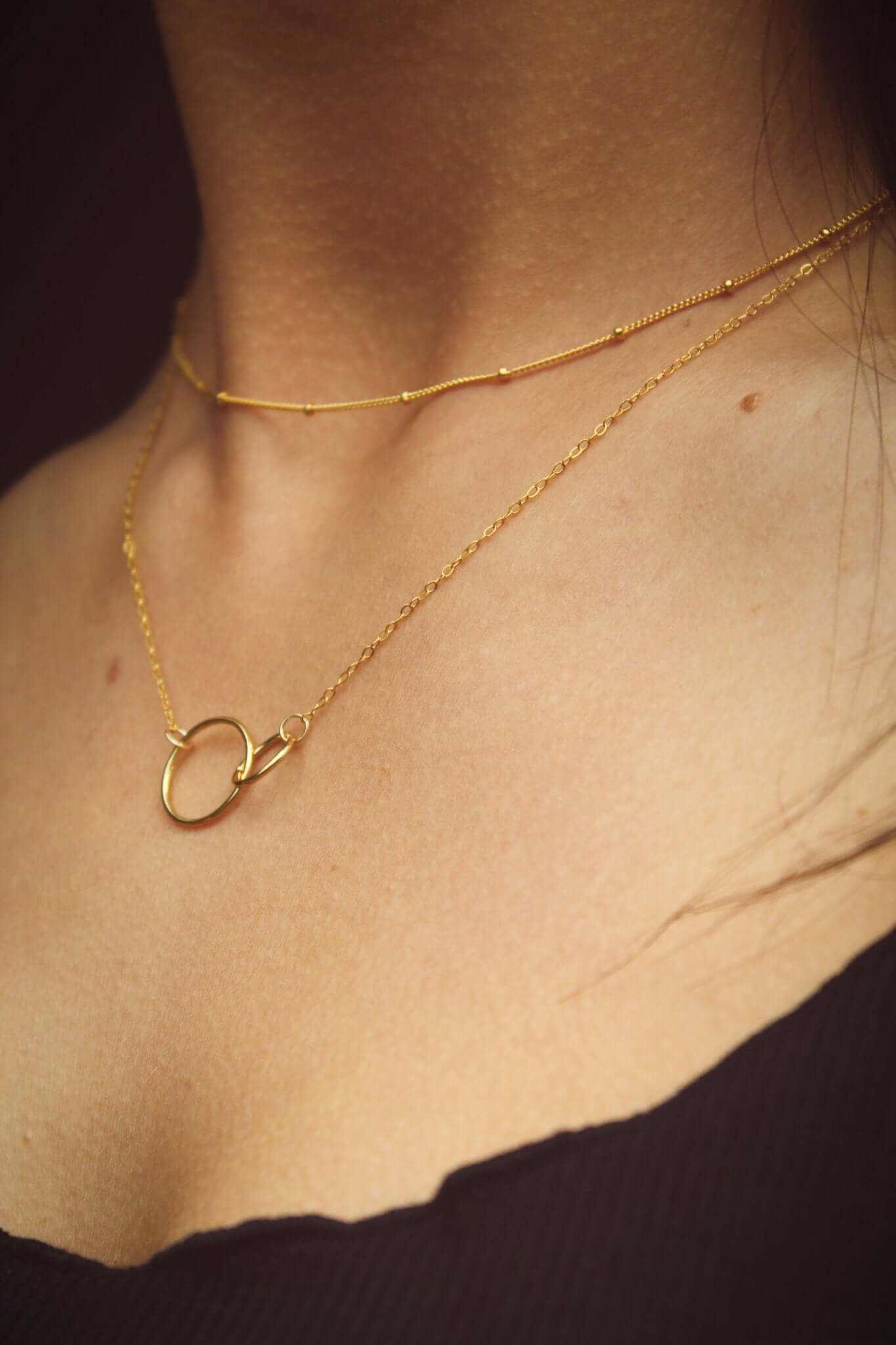 14K Gold Interlocking Rings Necklace - Jewellery Hut