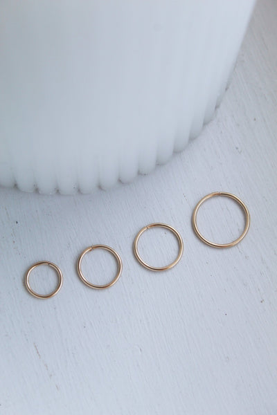 14k Gold Nose Ring Hoop 18 Gauge - Nose Piercing Jewelry
