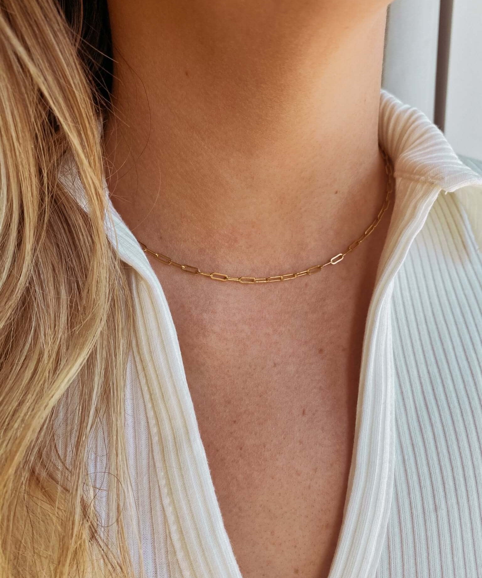 14K Gold Paperclip Chain Necklace - Jewellery Hut