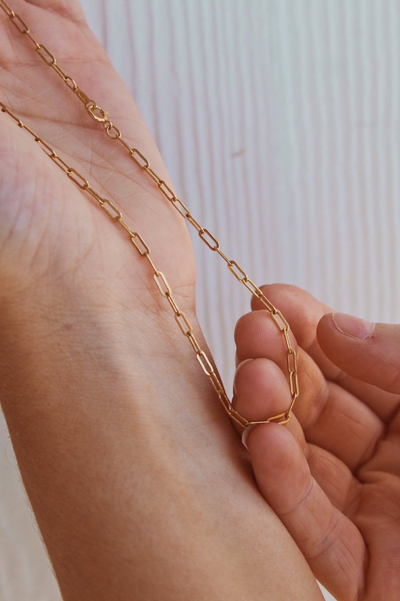 14K Gold Paperclip Chain Necklace - Jewellery Hut