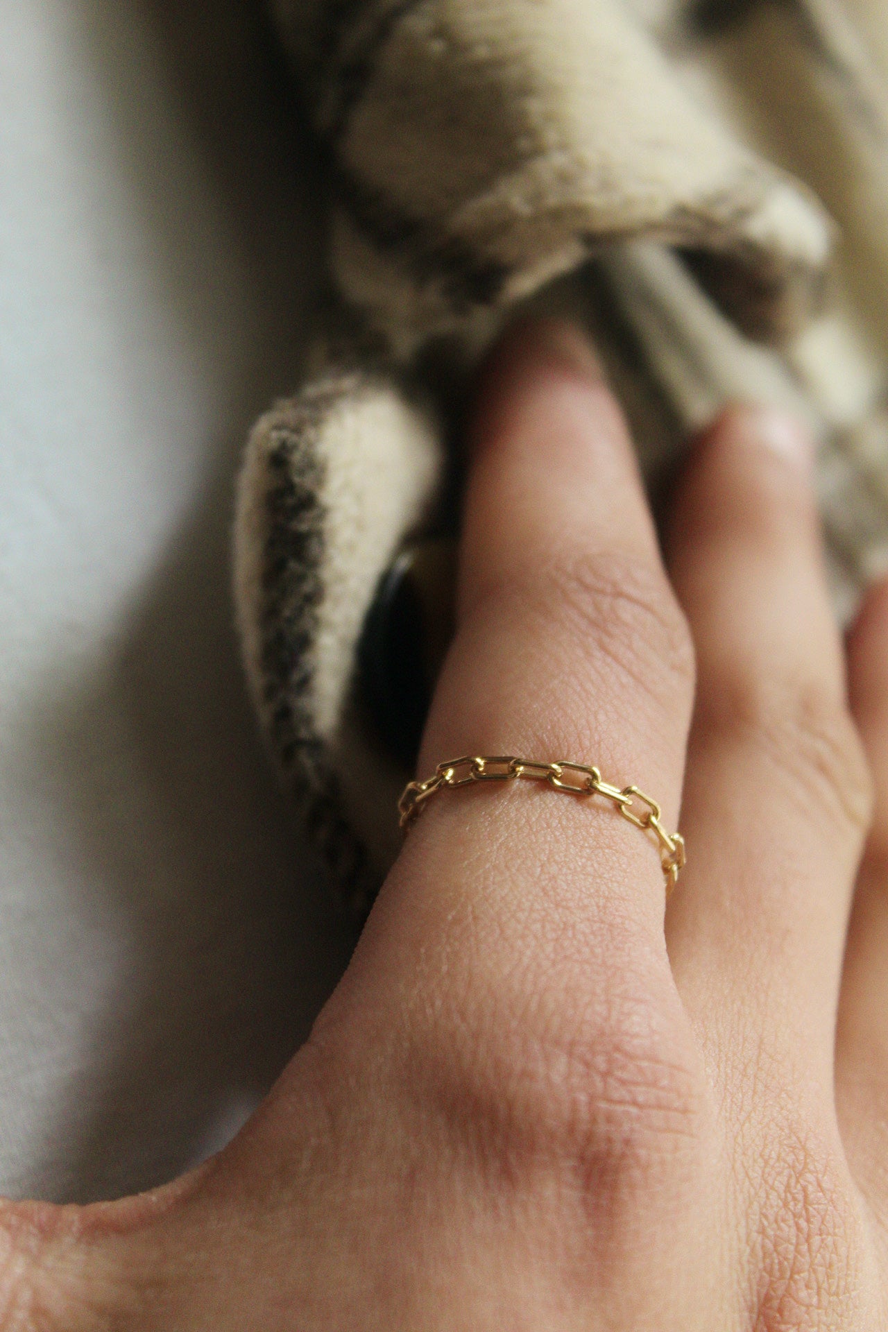 14K Gold Paperclip Chain Ring - Jewellery Hut