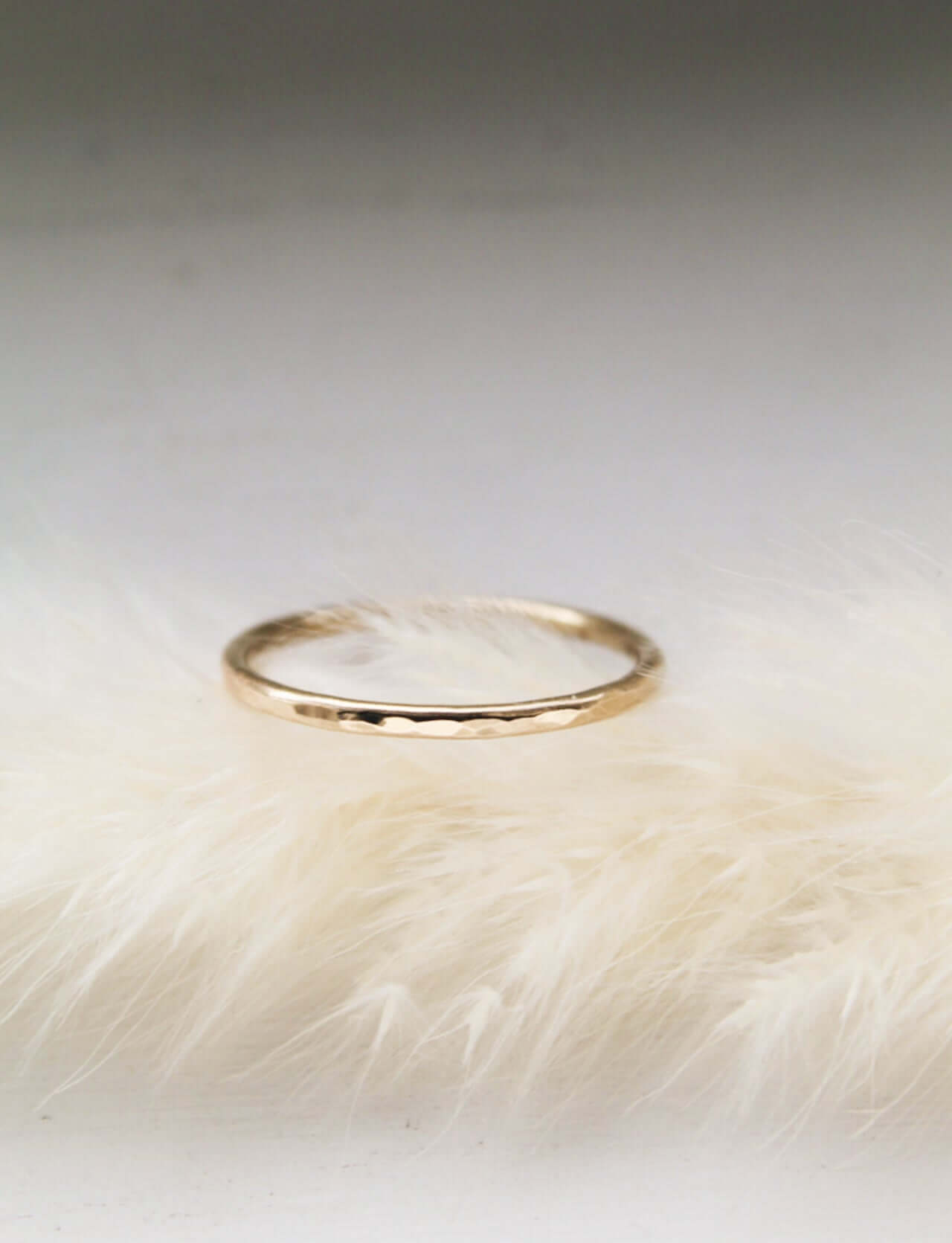 14K Gold Ring Hammered Finish - Jewellery Hut