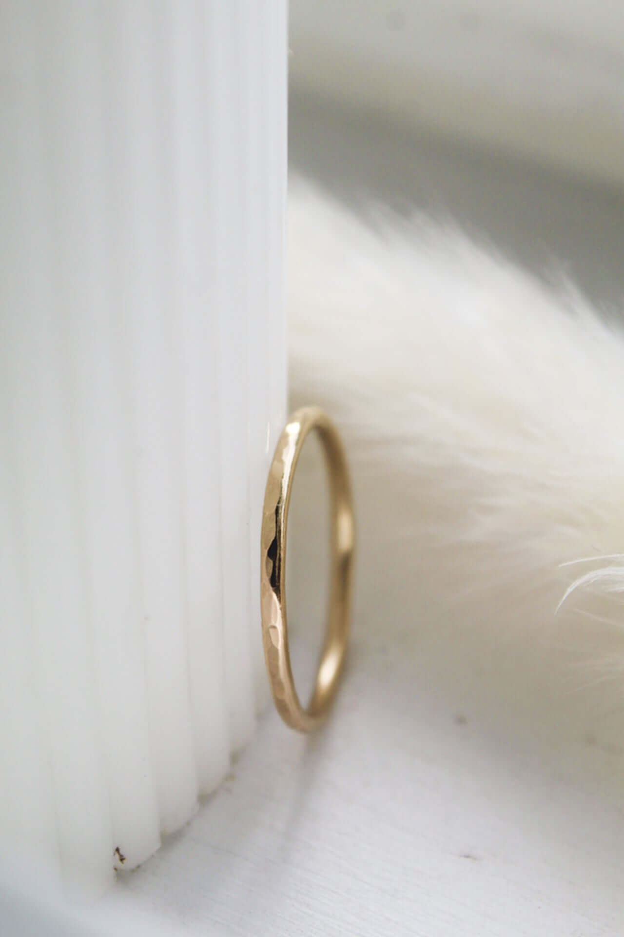 14K Gold Ring Hammered Finish - Jewellery Hut