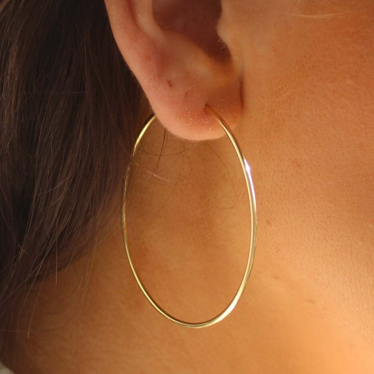 Chunky Gold Clip on Hoop Earrings for Women, 14K Gold Plated Hoops Earring Jewelry Gift