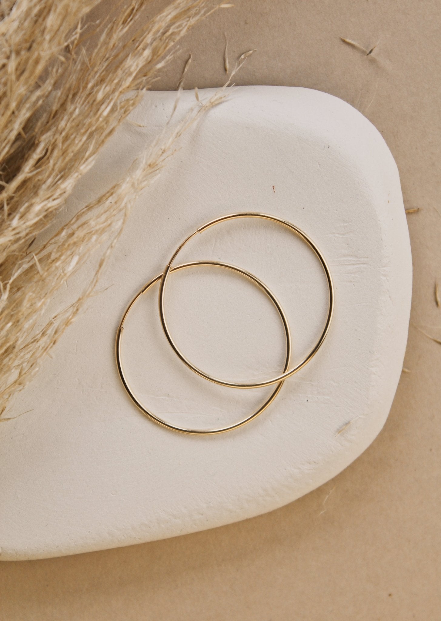 14K Gold Sleeper Hoops - Jewellery Hut