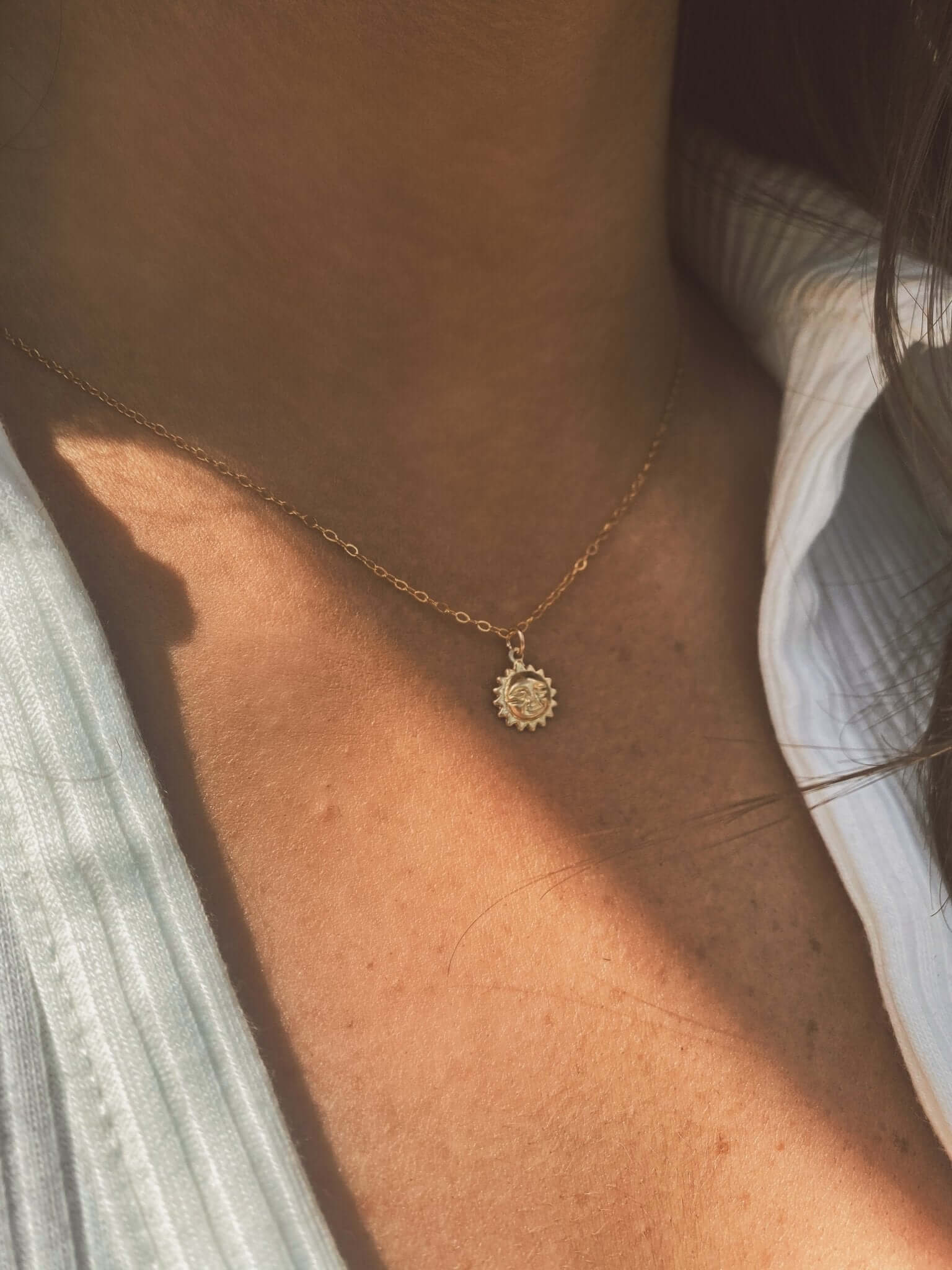 14K Gold Sun Charm Necklace - Jewellery Hut