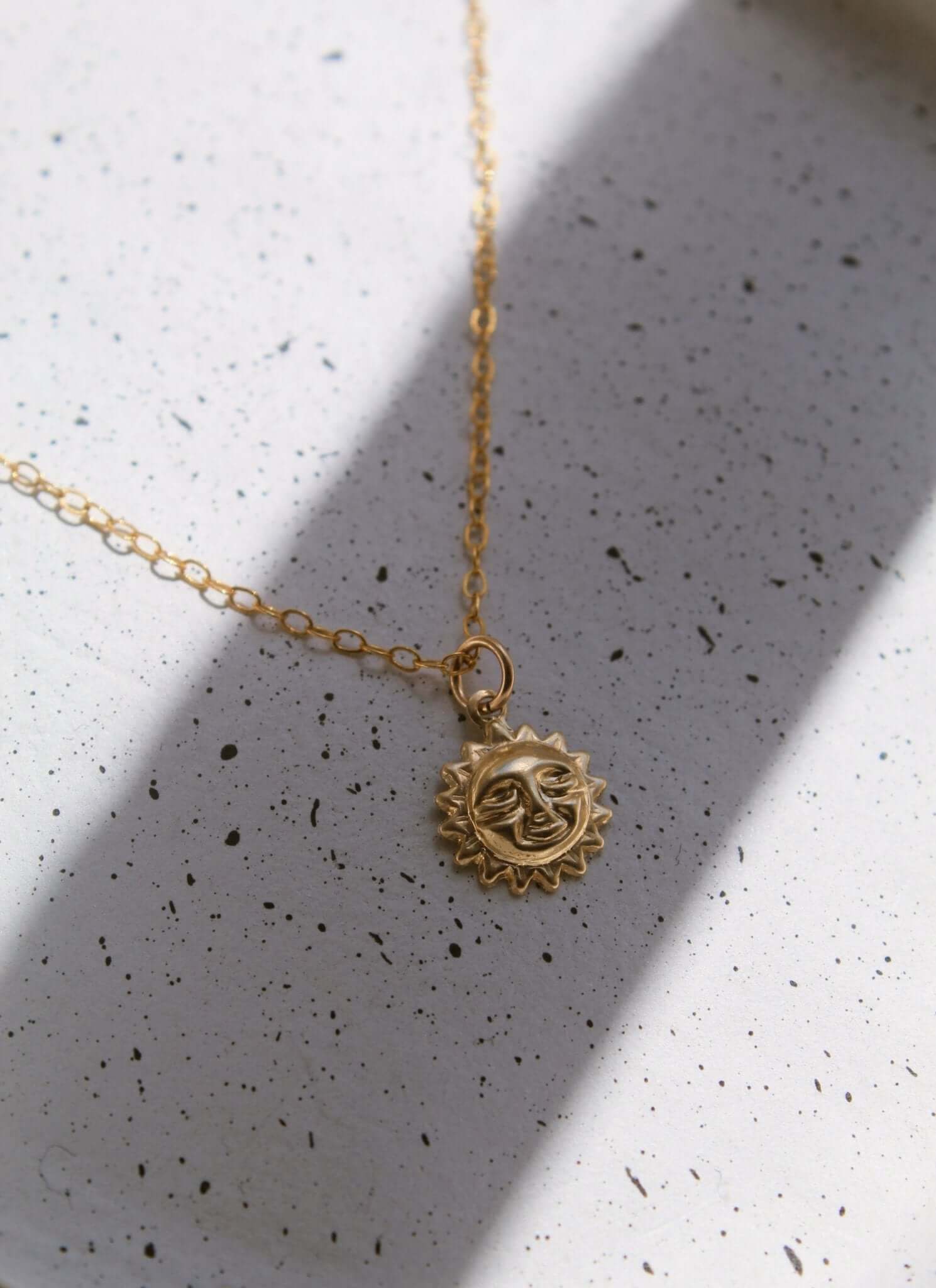 14K Gold Sun Charm Necklace - Jewellery Hut