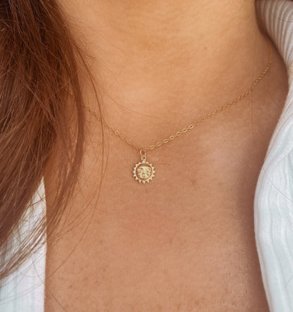 14K Gold Sun Charm Necklace - Jewellery Hut