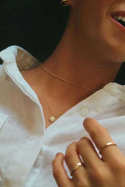 14K Gold Sun Charm Necklace - Jewellery Hut
