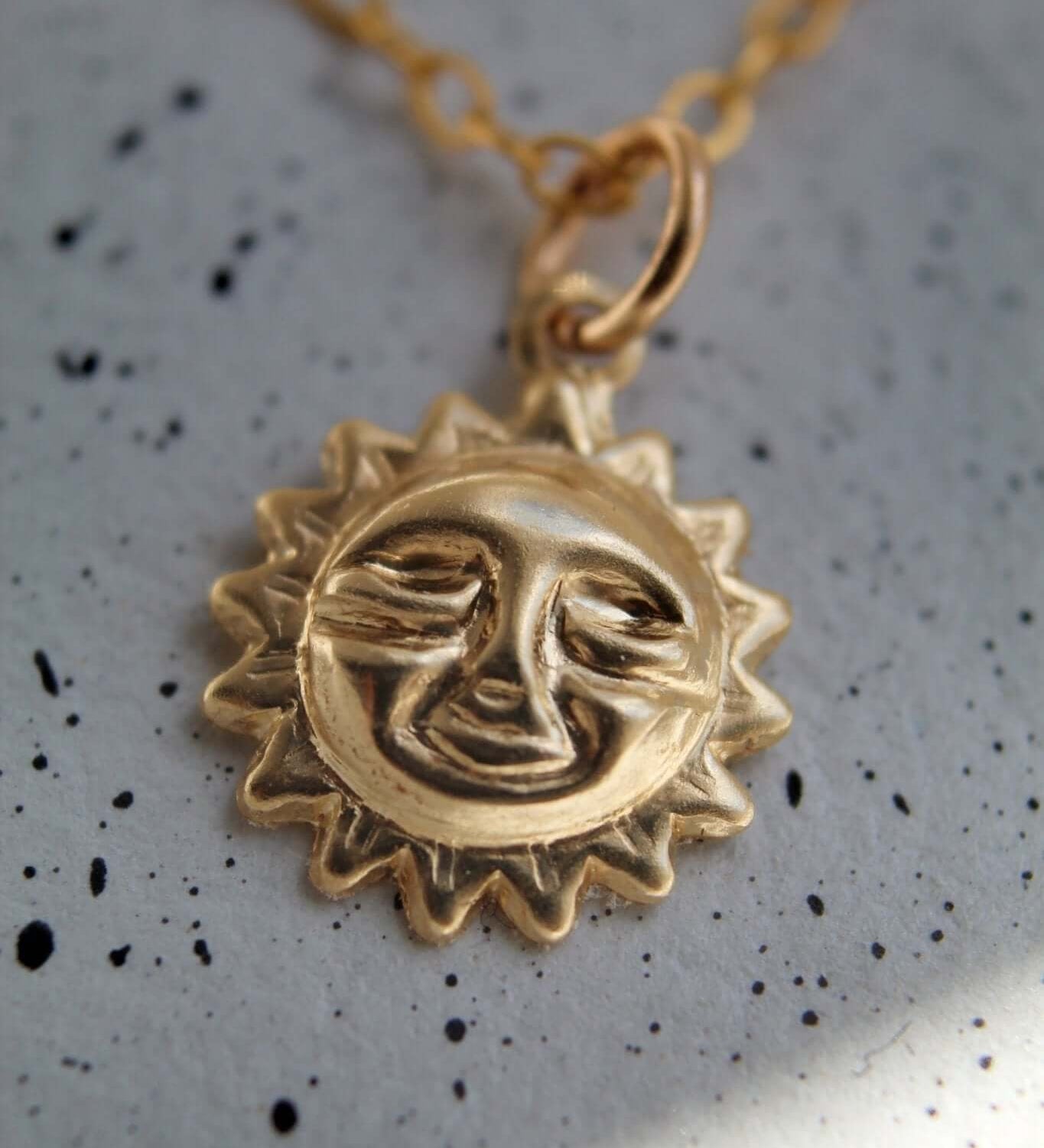 14K Gold Sun Charm Necklace - Jewellery Hut