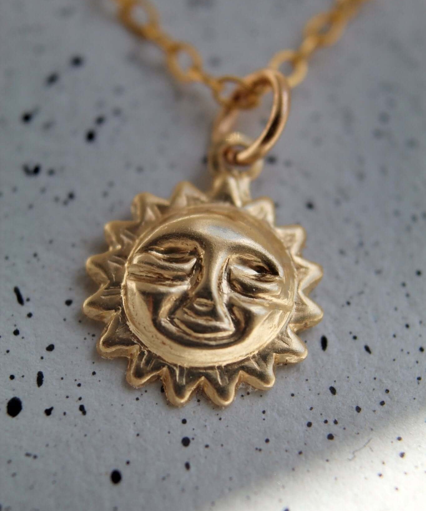 14K Gold Sun Charm Necklace - Jewellery Hut
