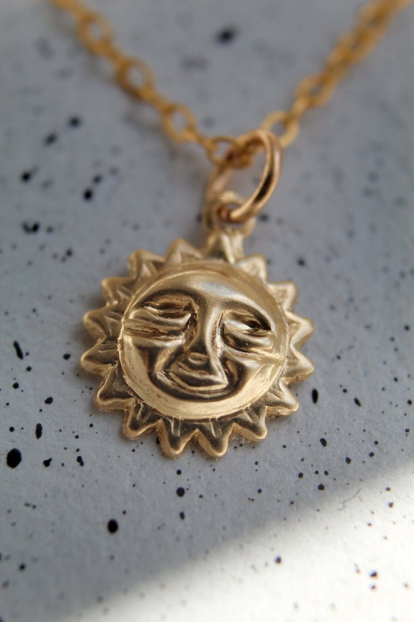14K Gold Sun Charm Necklace - Jewellery Hut