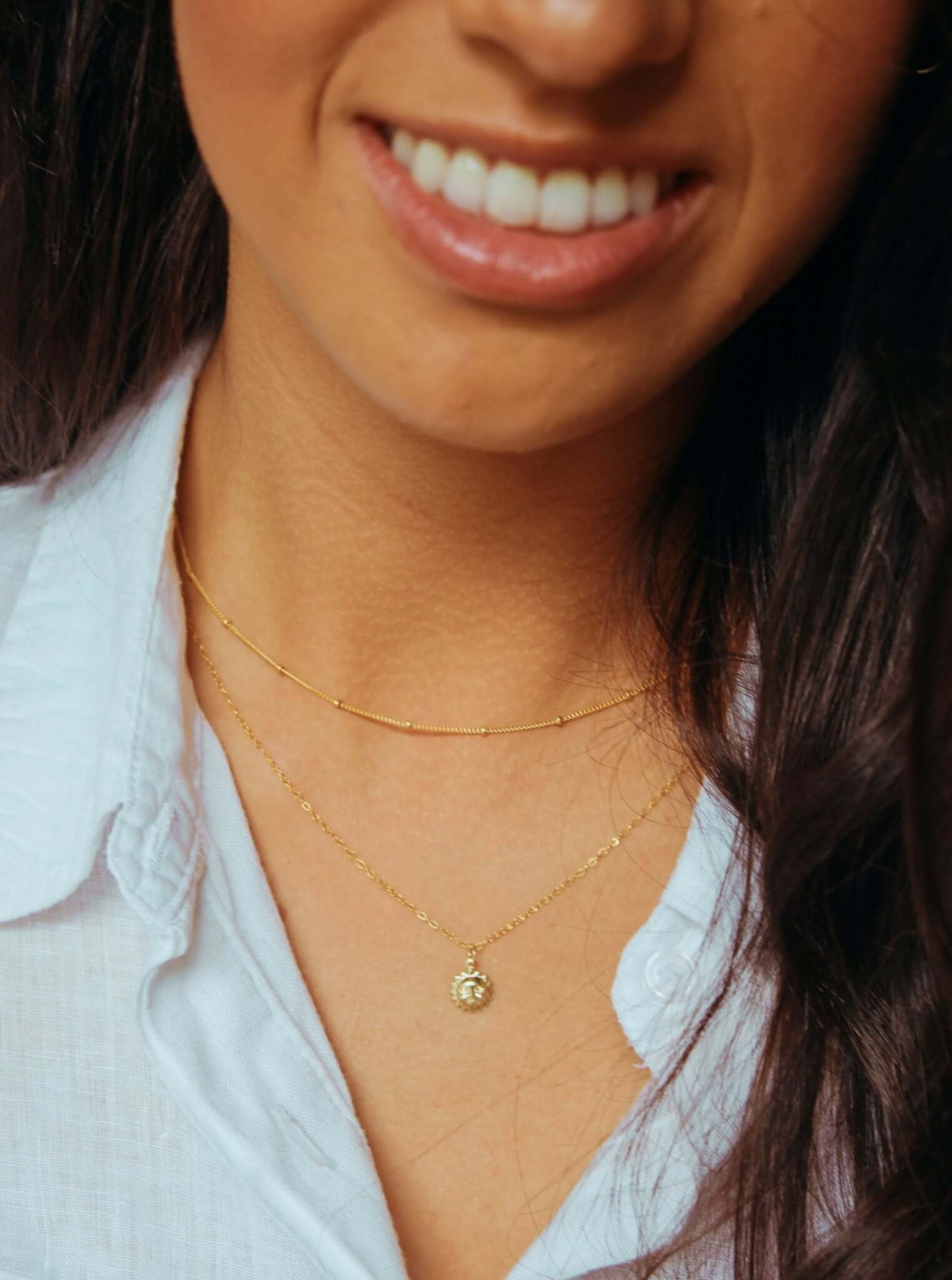 14K Gold Sun Charm Necklace - Jewellery Hut