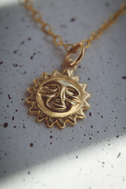 14K Gold Sun Charm Necklace - Jewellery Hut