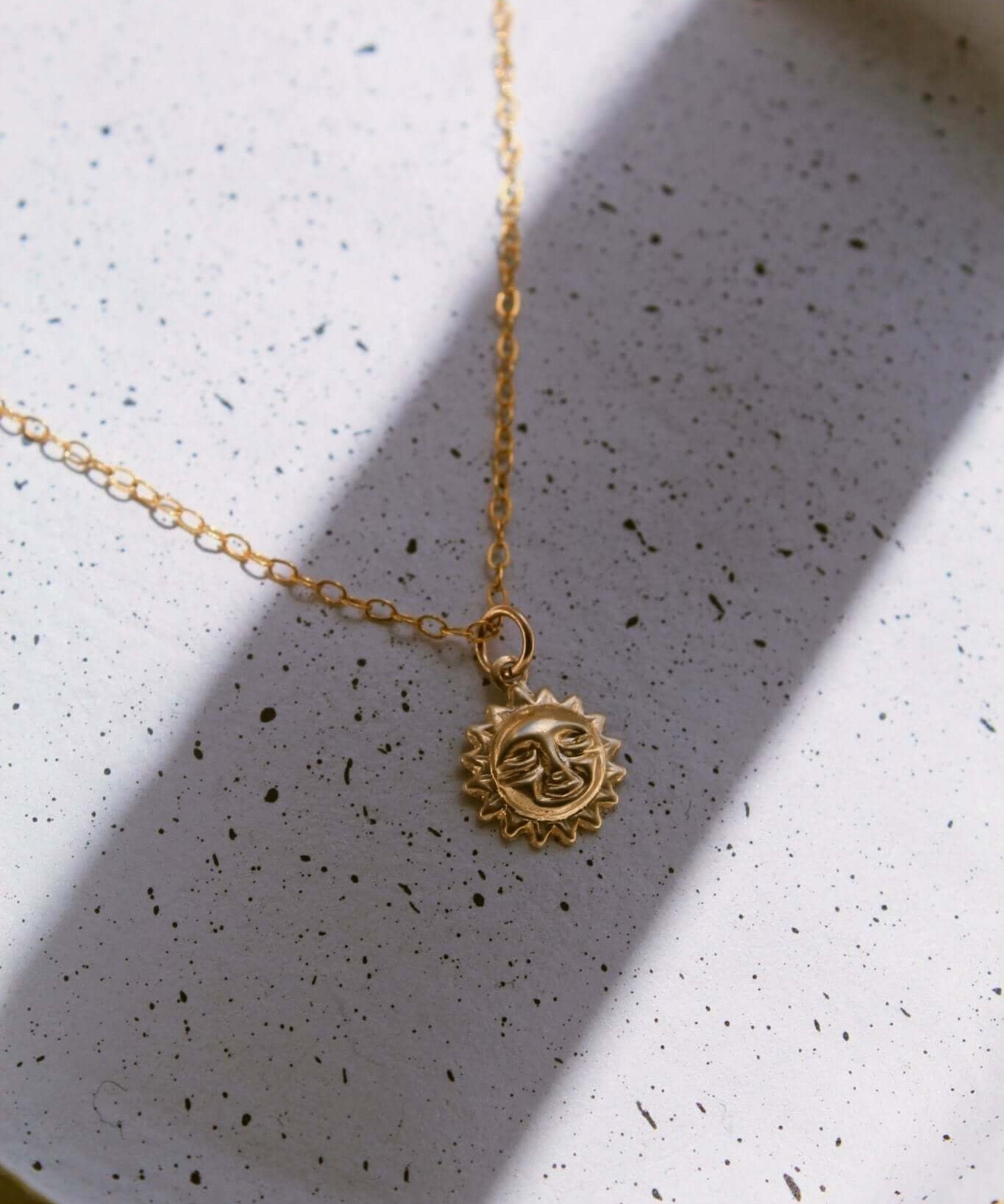 14K Gold Sun Charm Necklace - Jewellery Hut