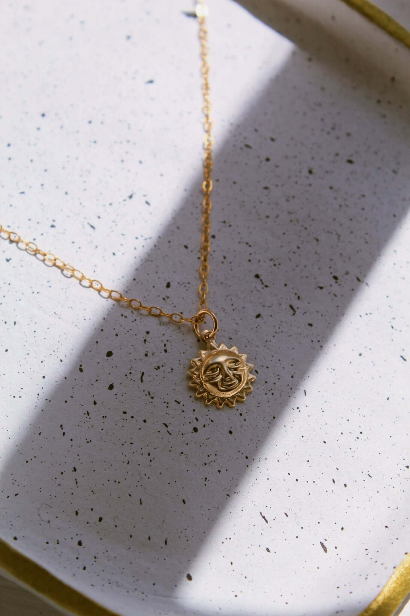 14K Gold Sun Charm Necklace - Jewellery Hut
