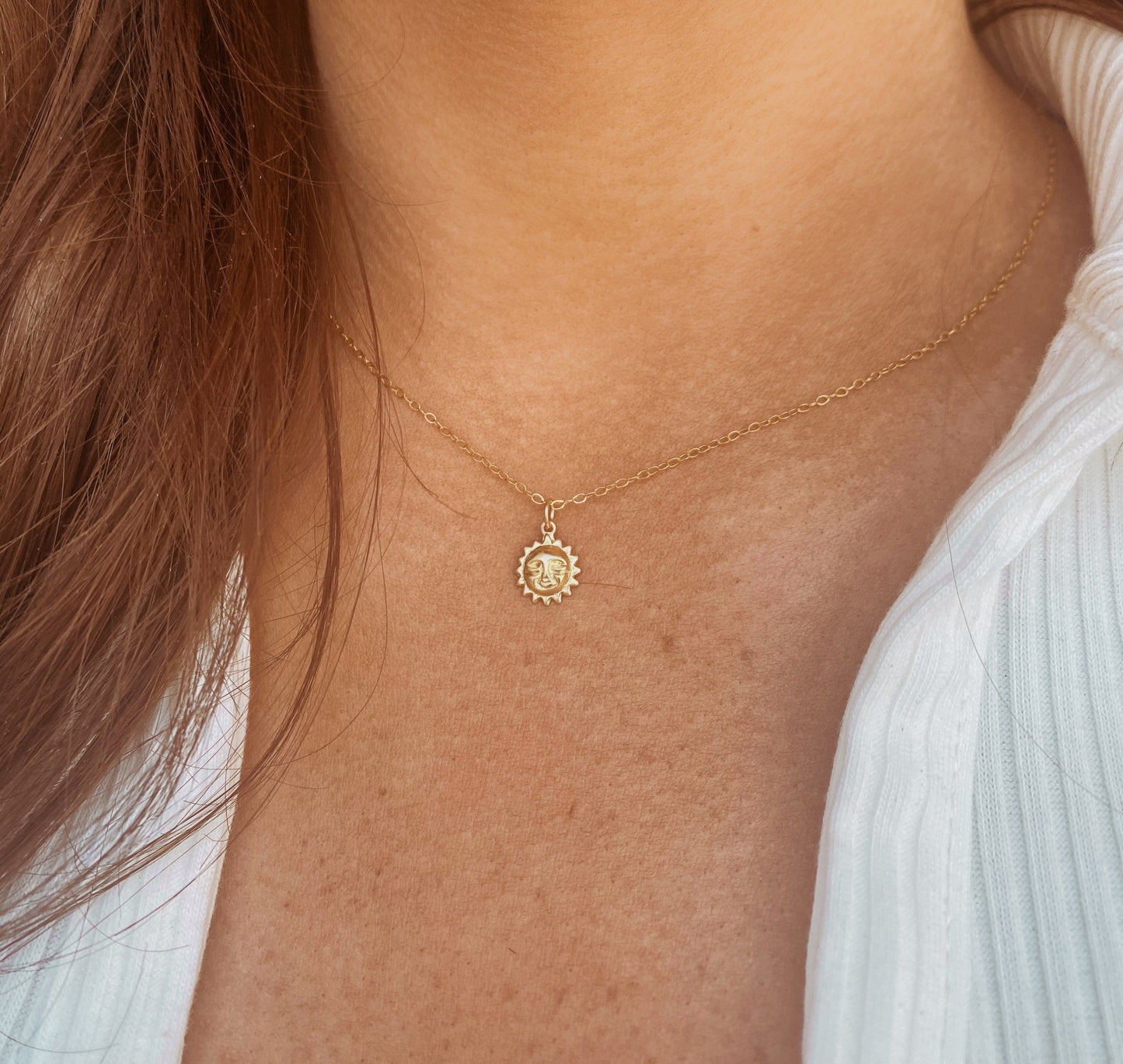 14K Gold Sun Charm Necklace - Jewellery Hut