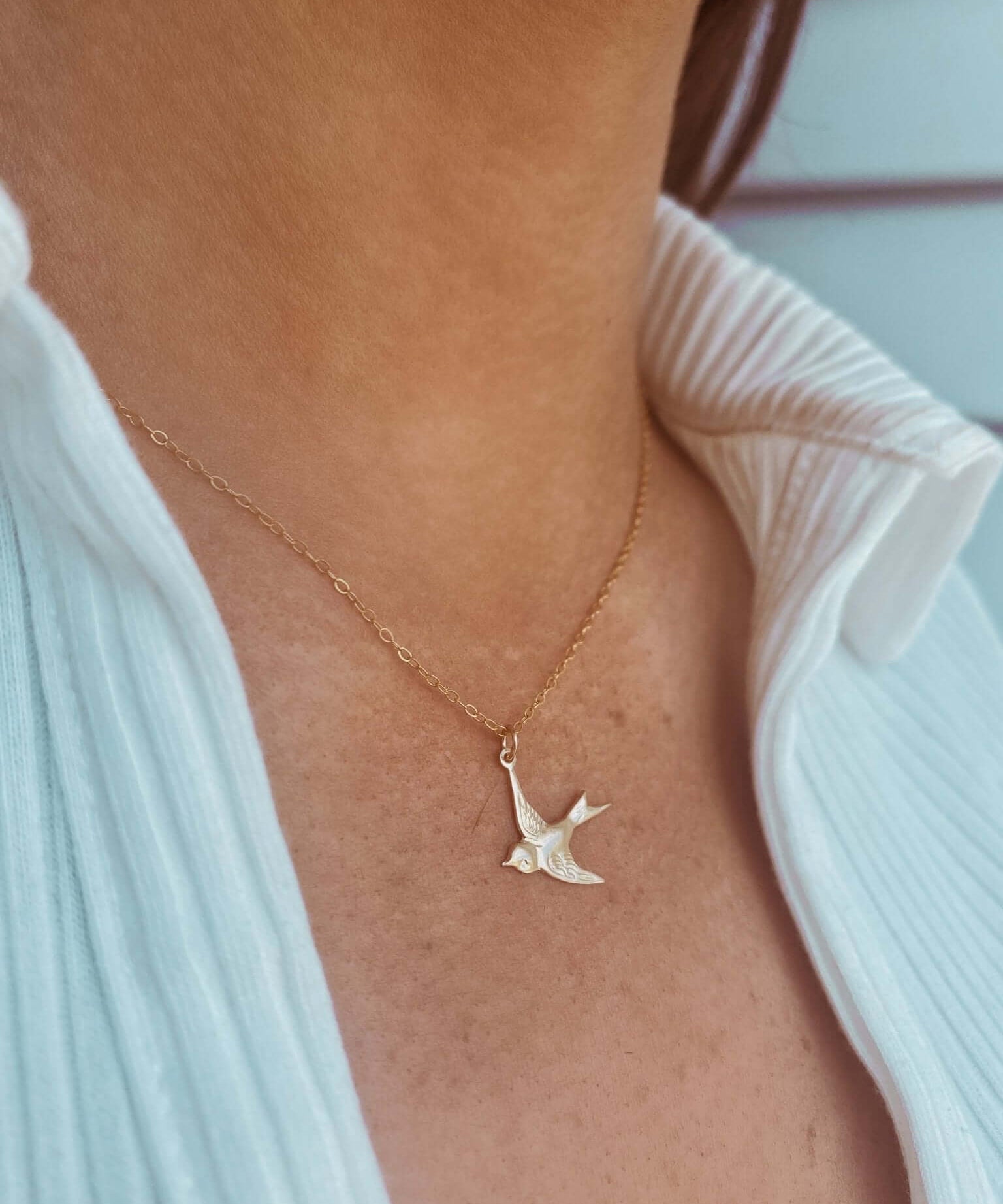 14K Gold Swallow Necklace - Jewellery Hut