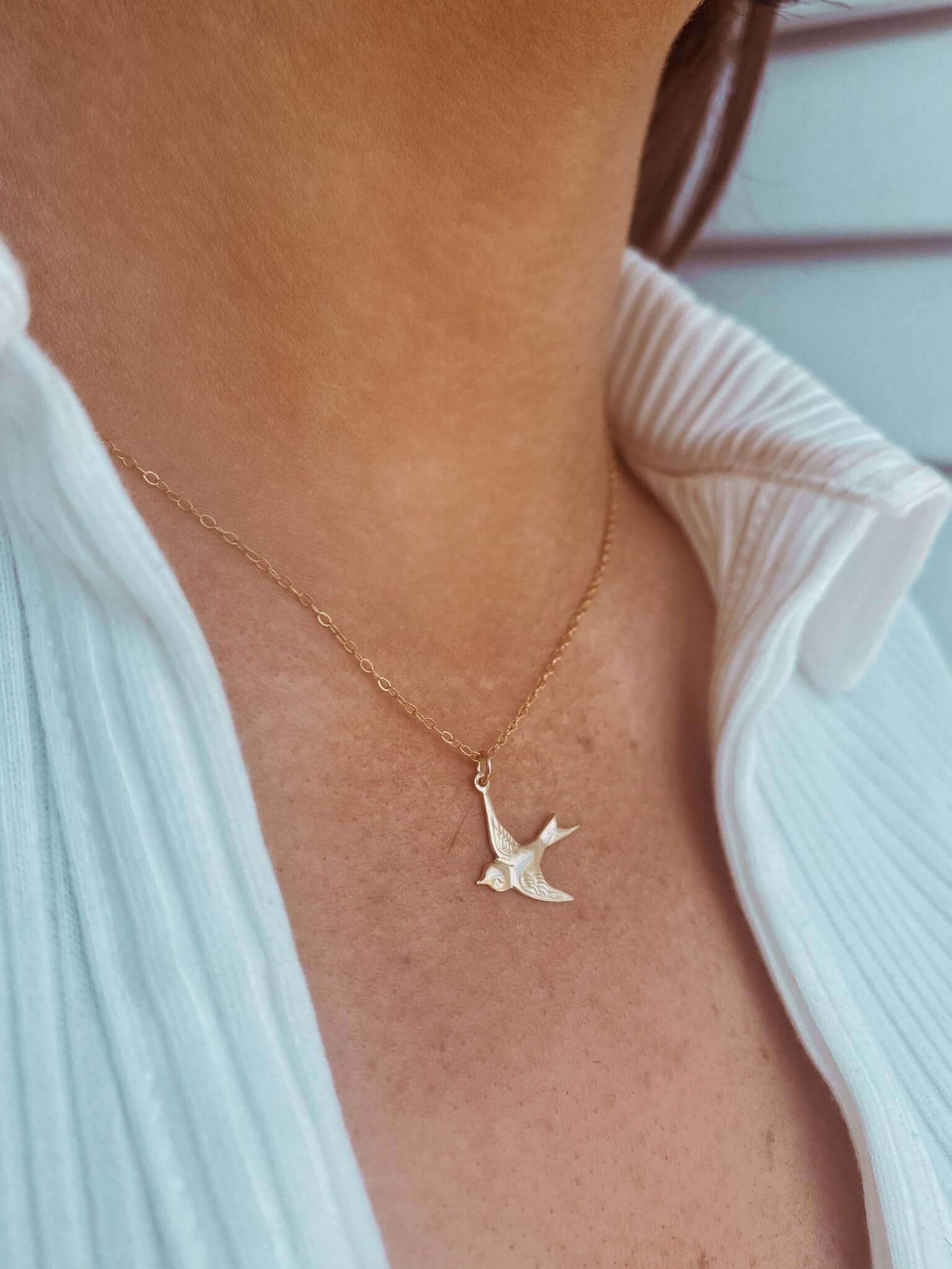 14K Gold Swallow Necklace - Jewellery Hut
