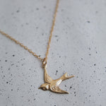 14K Gold Swallow Necklace - Jewellery Hut