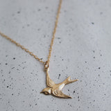 14K Gold Swallow Necklace - Jewellery Hut