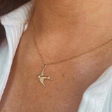 14K Gold Swallow Necklace - Jewellery Hut