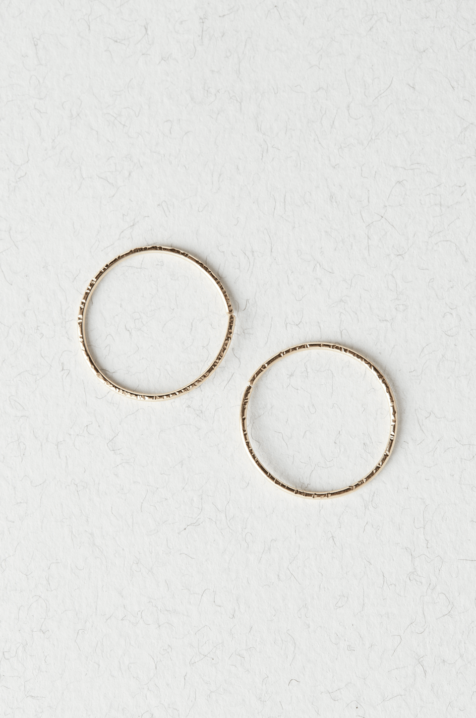 14K Gold Textured Hoops - Jewellery Hut