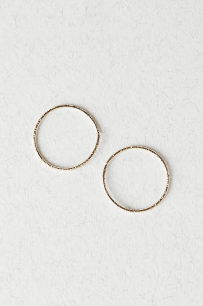 14K Gold Textured Hoops - Jewellery Hut