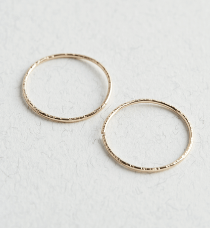 14K Gold Textured Hoops - Jewellery Hut