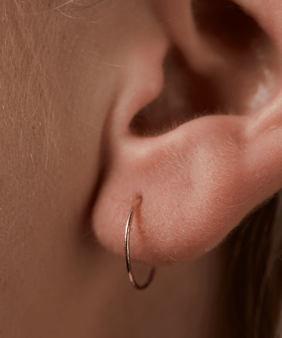14K Gold Textured Hoops - Jewellery Hut