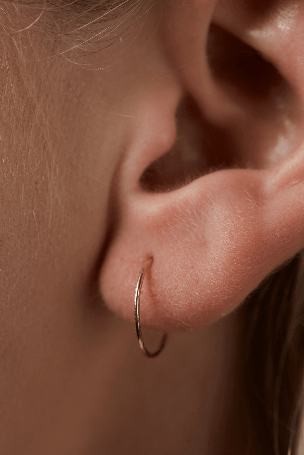 14K Gold Textured Hoops - Jewellery Hut