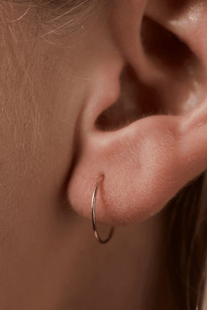 14K Gold Textured Hoops - Jewellery Hut