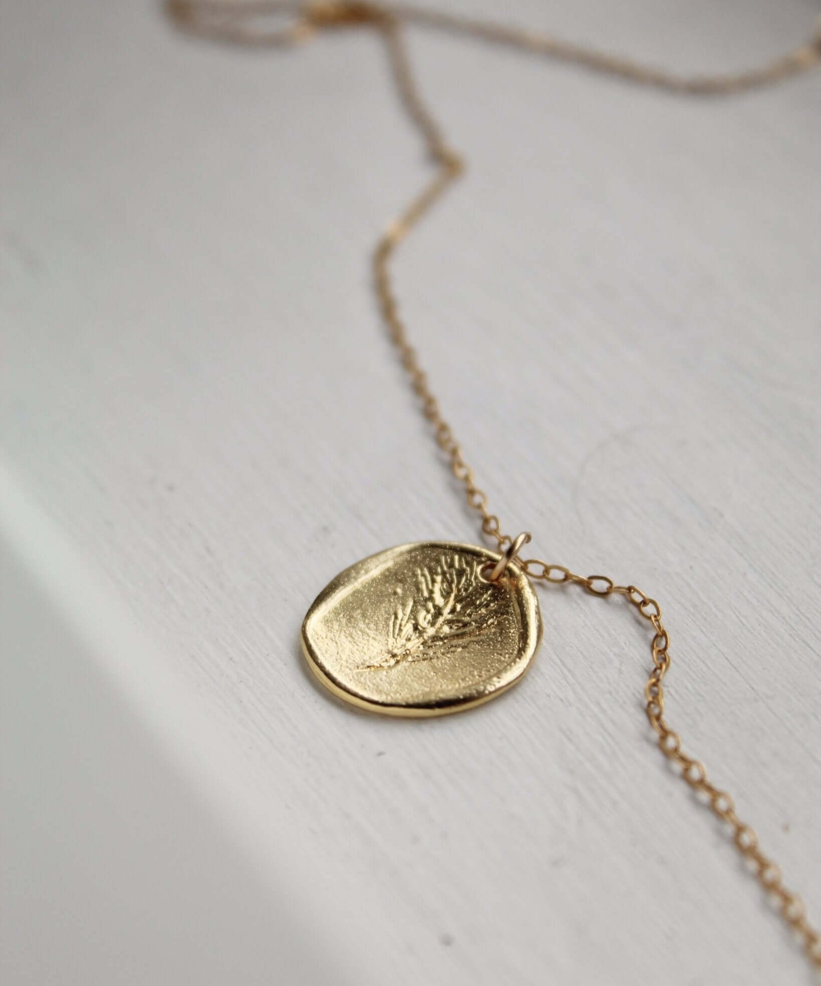 14K Gold Wax Seal Necklace - Jewellery Hut