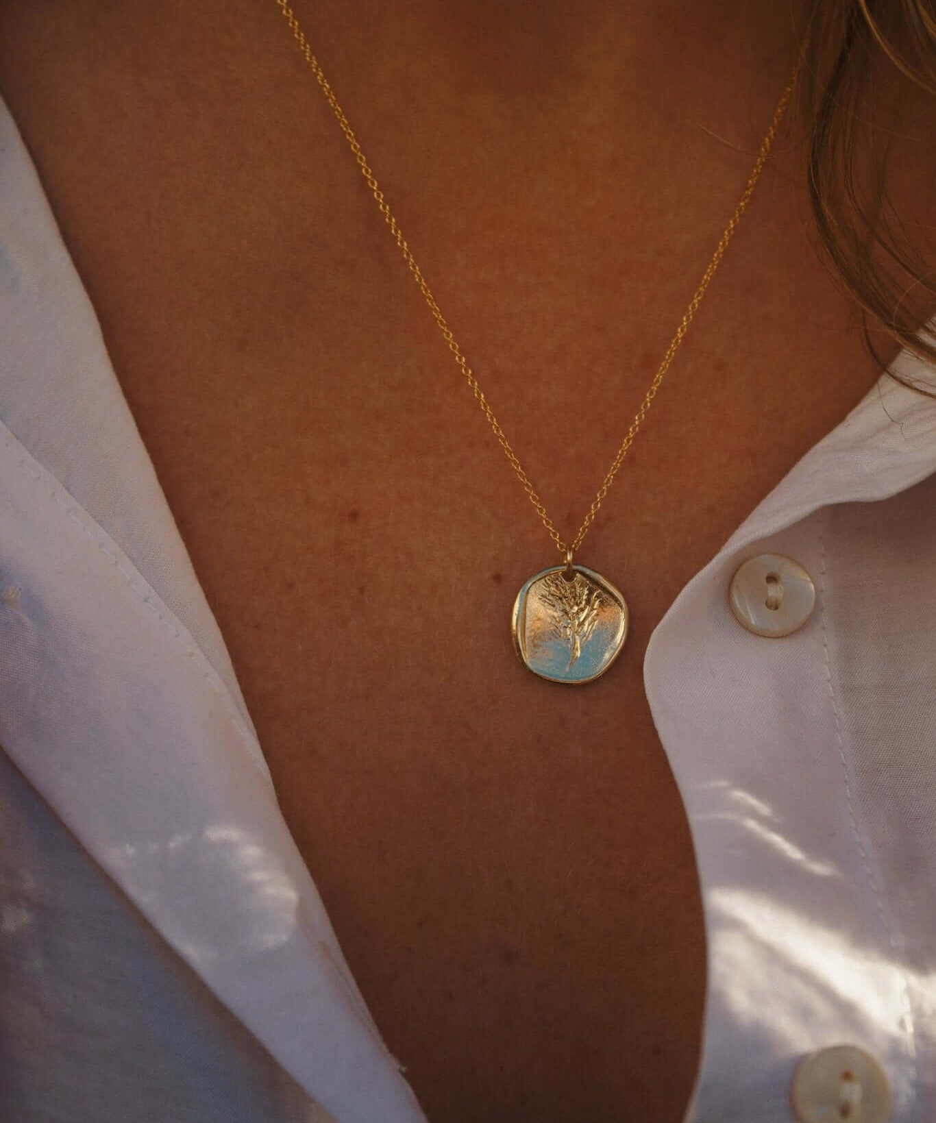 14K Gold Wax Seal Necklace - Jewellery Hut
