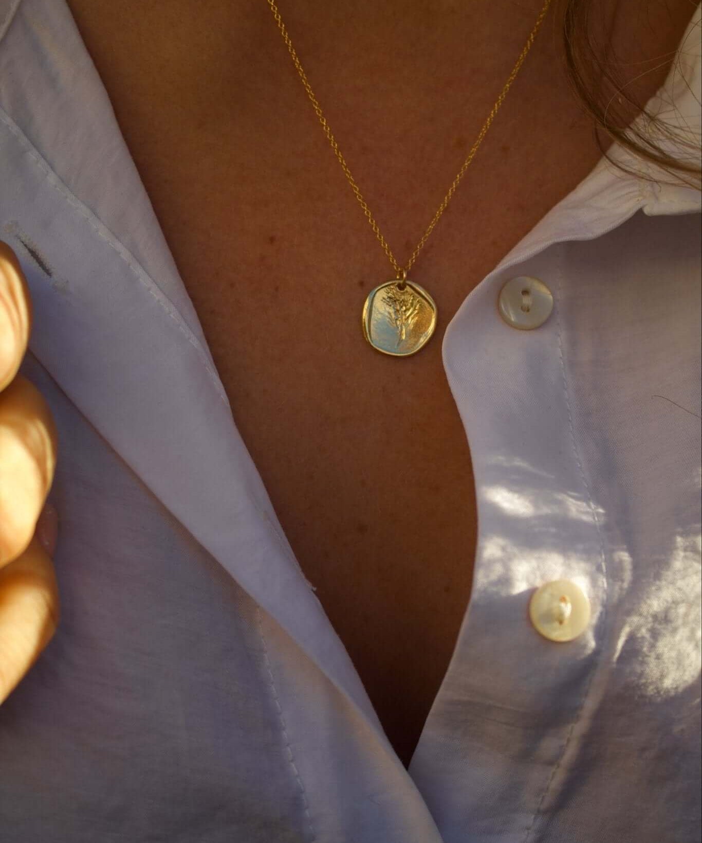 14K Gold Wax Seal Necklace - Jewellery Hut