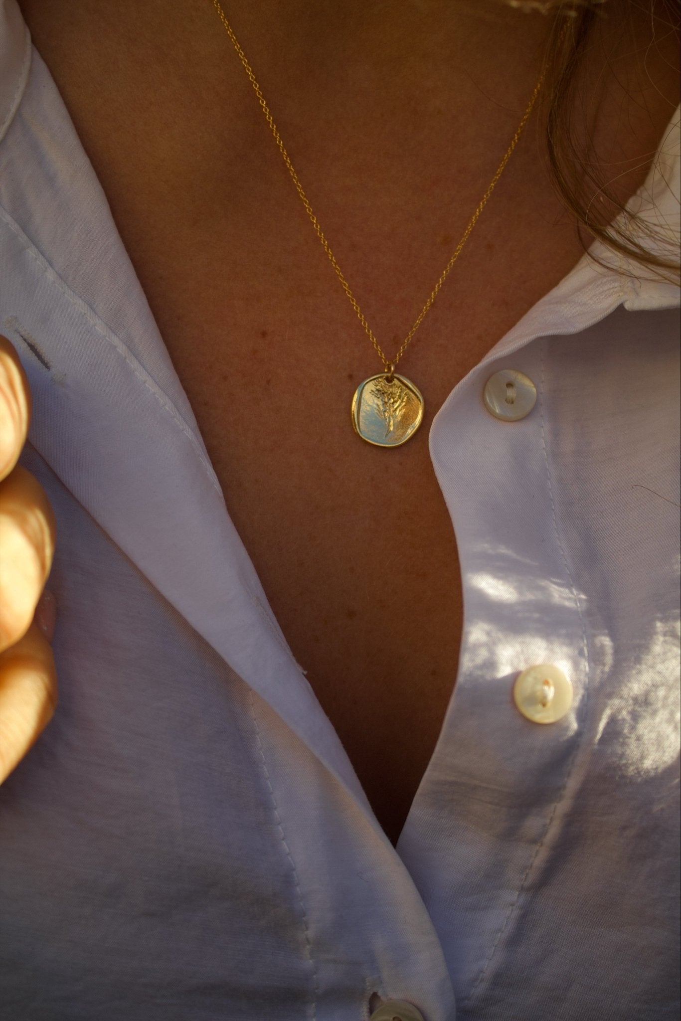 14K Gold Wax Seal Necklace - Jewellery Hut