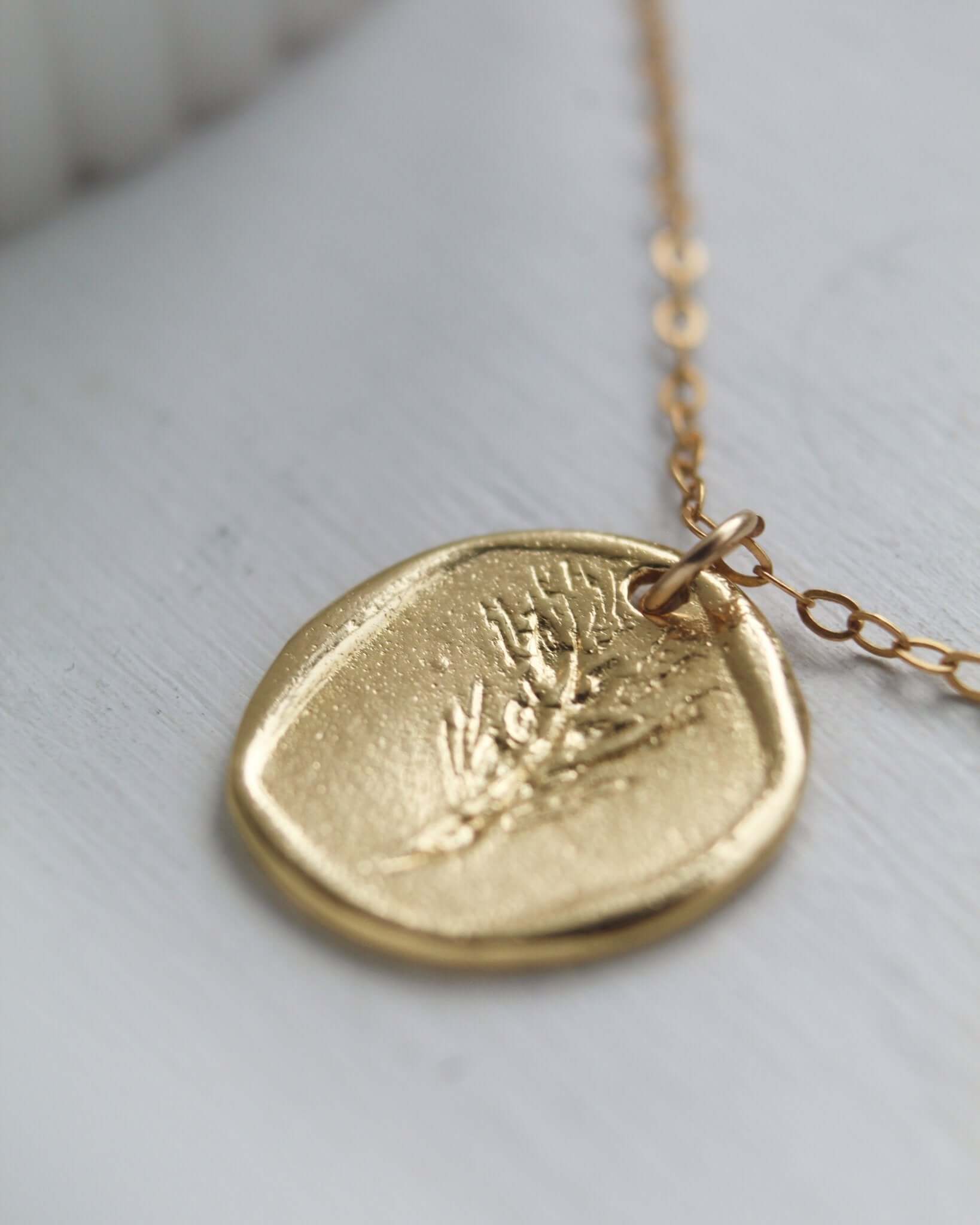 14K Gold Wax Seal Necklace - Jewellery Hut