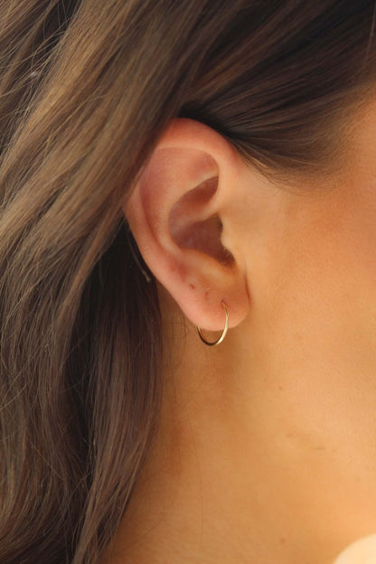 14K Solid Gold 12MM Hoops - Jewellery Hut