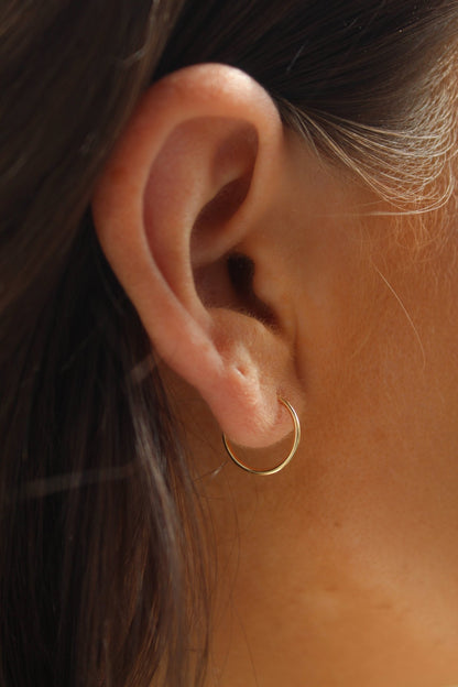 14K Solid Gold 12MM Hoops - Jewellery Hut