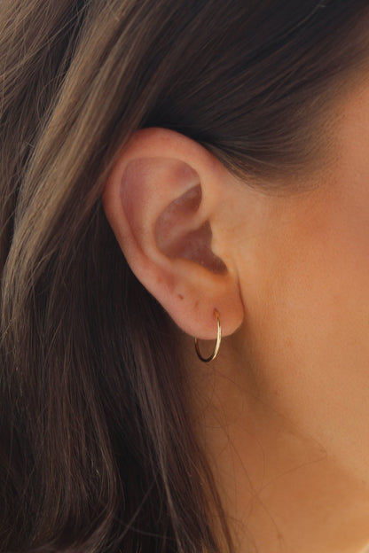 14K Solid Gold 12MM Hoops - Jewellery Hut