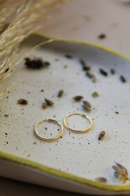 14K Solid Gold 15MM Hoops - Jewellery Hut