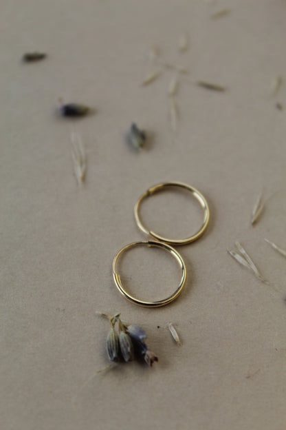 14K Solid Gold 15MM Hoops - Jewellery Hut