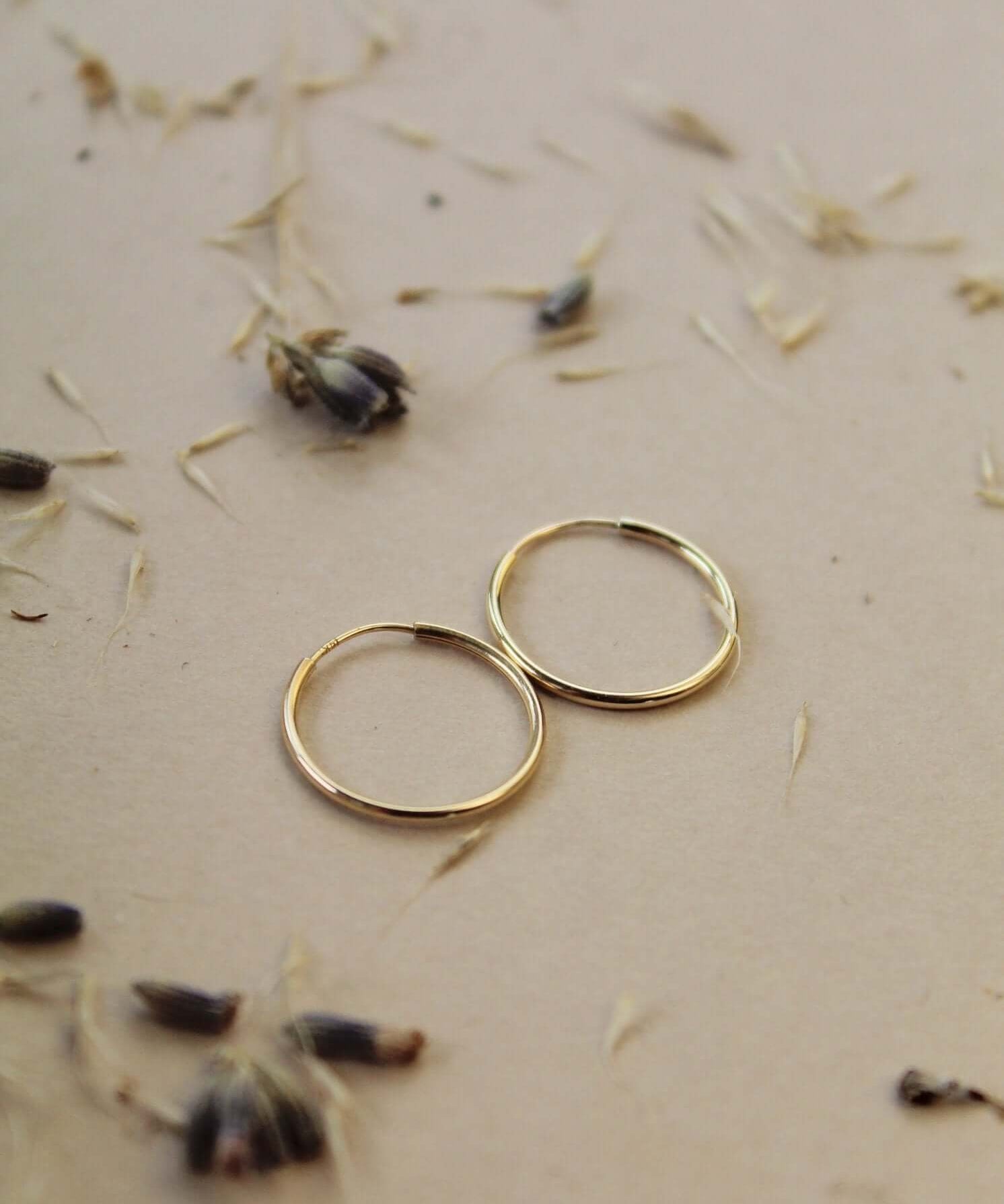 14K Solid Gold 15MM Hoops - Jewellery Hut