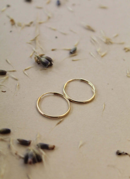 14K Solid Gold 15MM Hoops - Jewellery Hut