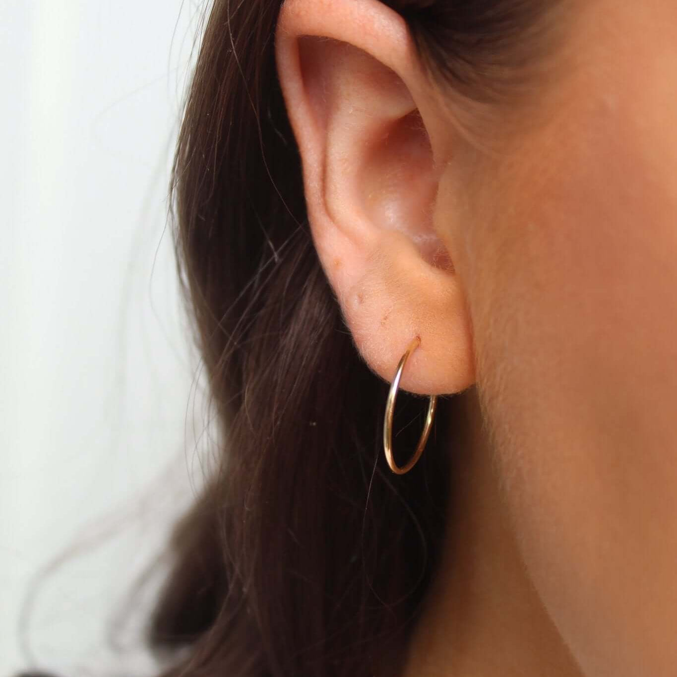 14K Solid Gold 20MM Hoops - Jewellery Hut