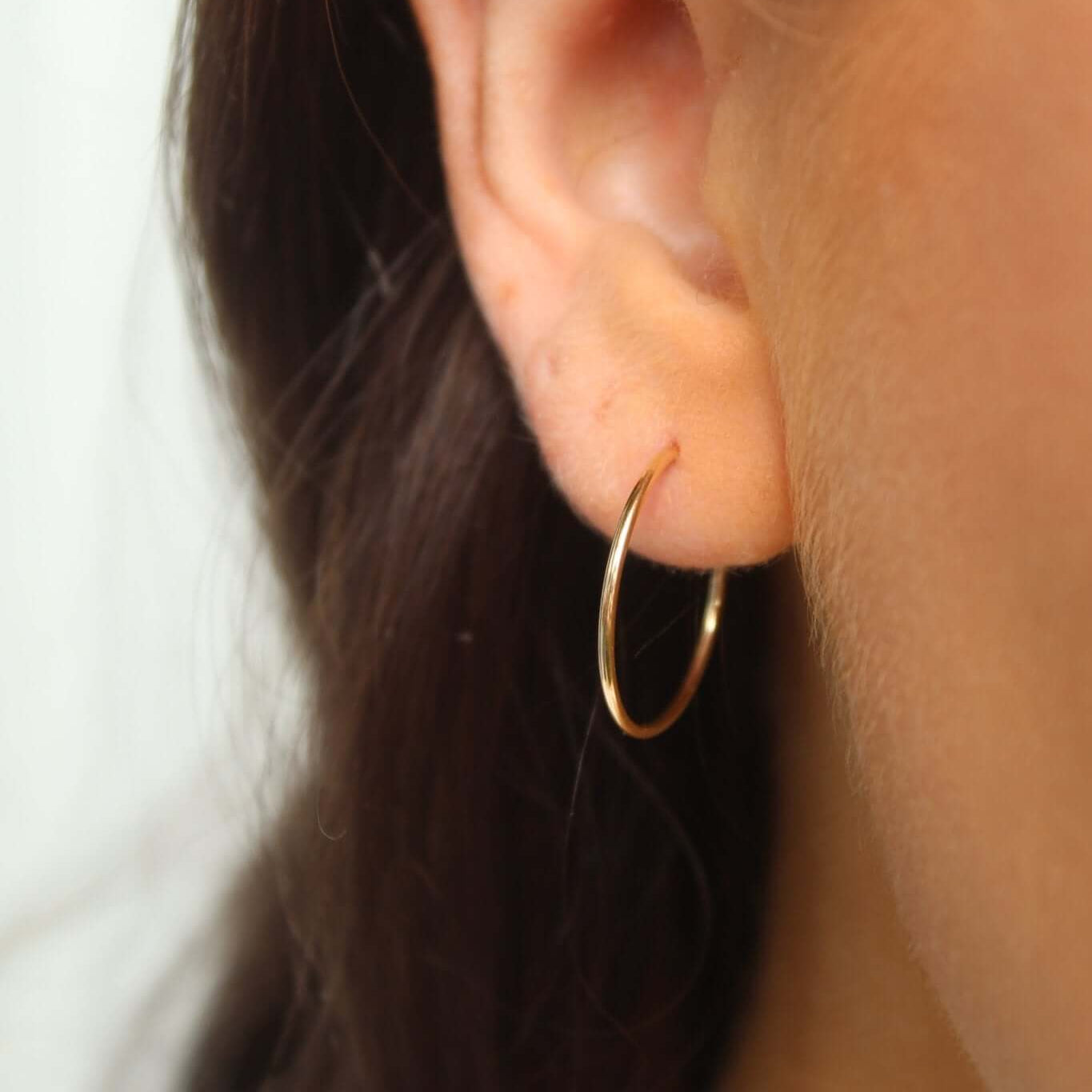 14K Solid Gold 20MM Hoops - Jewellery Hut